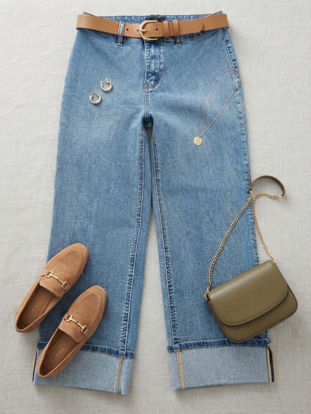 High-Rise Straight Crop Jeans in Light Blue Wash